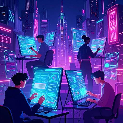 Cyberpunk AI Graphic Design Posters