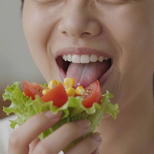 Vibrant Salad Smile Close-Up Photo