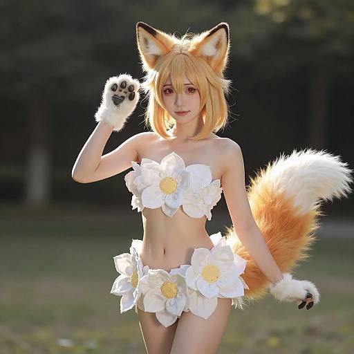 Lifestyle costume photo of Moonlight flower. Cosplay clothes