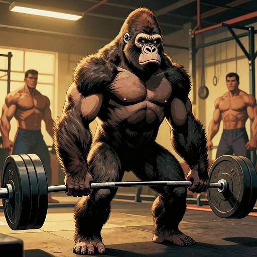 1980s Comic Gorilla Gym Power
