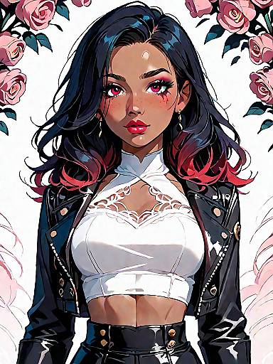 Chic Fashion: Edgy Biker Meets Floral