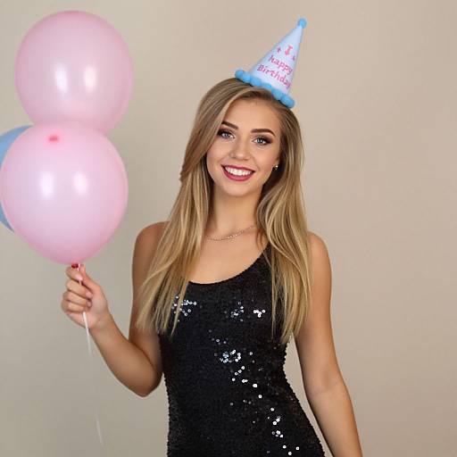 Happy Birthday Sequin Dress Portrait