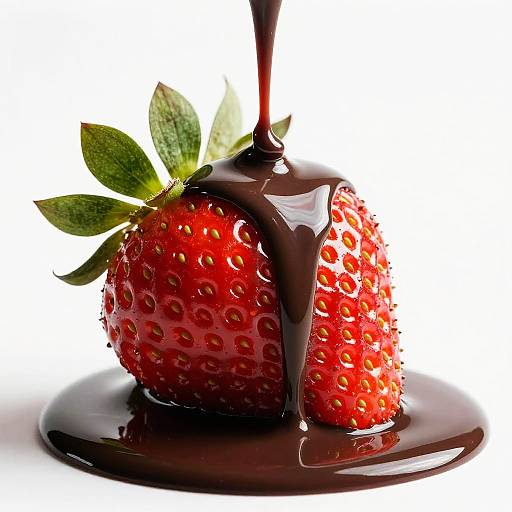 Glossy Strawberry Dripping Chocolate