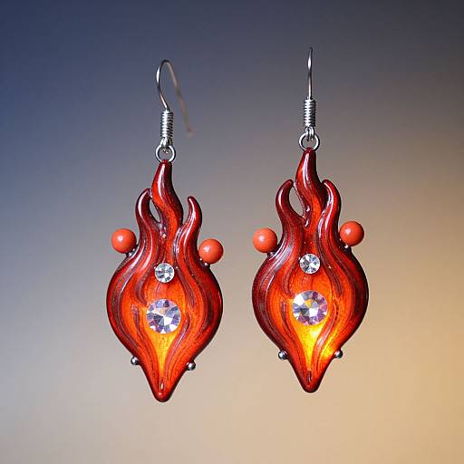 Vibrant Fire Lampwork Earrings Design