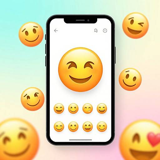Vibrant Face Emoji App Interface