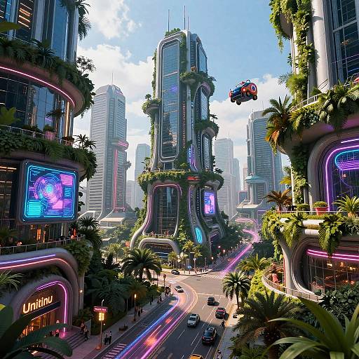 Futuristic Neon Cyberpunk Cityscape