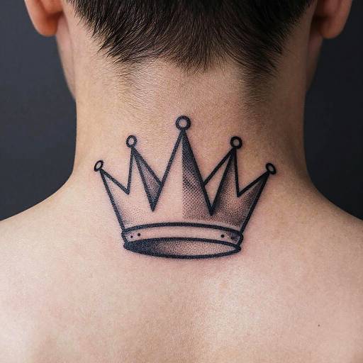 Minimalist Geometric Crown Tattoo Design