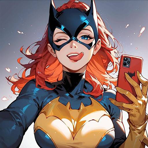 Batgirl Selfie in Adam Hughes Style