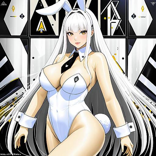 Illustration of Blanc (nikke), goddess of victory: nikke in the style of Nuka (nvkka)