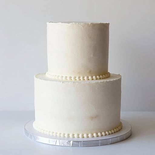 Two-Tier Rustic White Wedding Cake