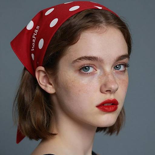 Realistic Portrait of a Girl with Freckles