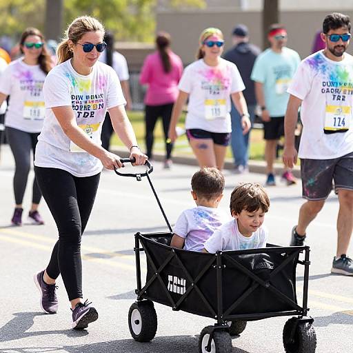 Color Run Fun with Kids and Wagon