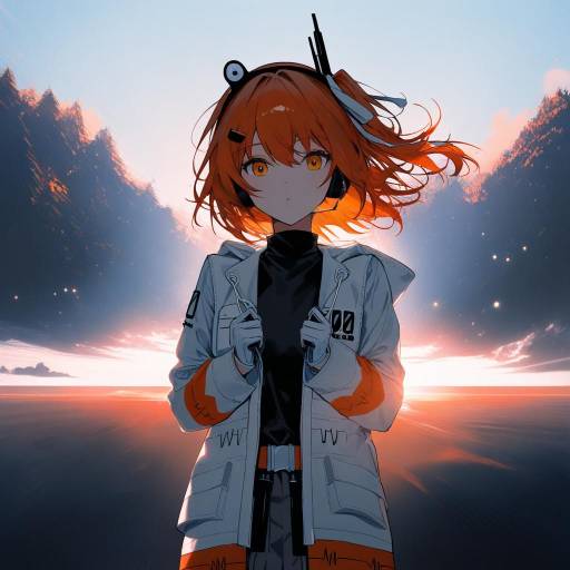 Orange Haired Girl in Sunset Aesthetics