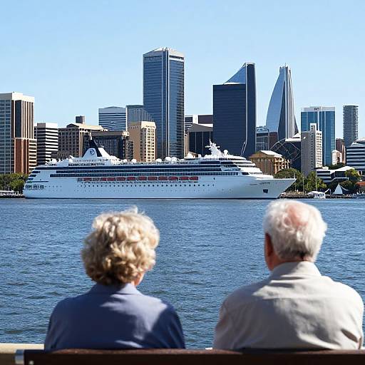 Elderly Couple Enjoying Perth Skyline