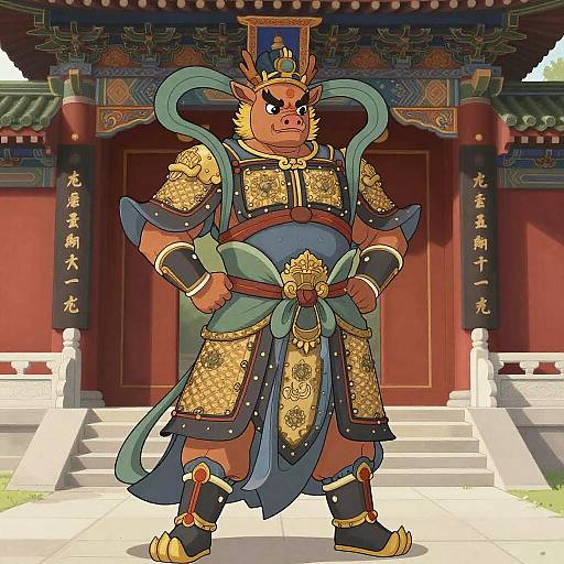 Mythical Qilin Guardian Illustration