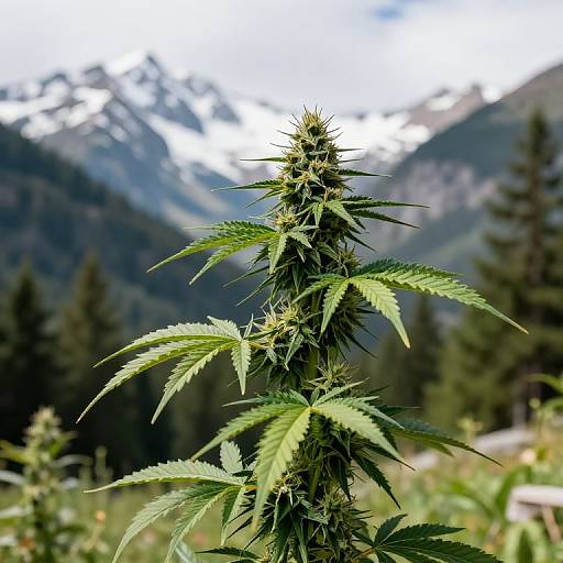 Thriving Cannabis in Mountainous Landscape