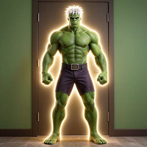 Muscular White-Haired Hulk Costume