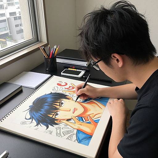 Tokyo Apartment Home Office Illustration