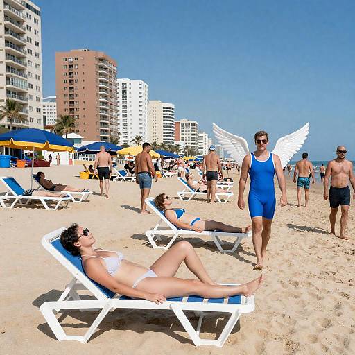 Vibrant Beach Scene with Colorful Details