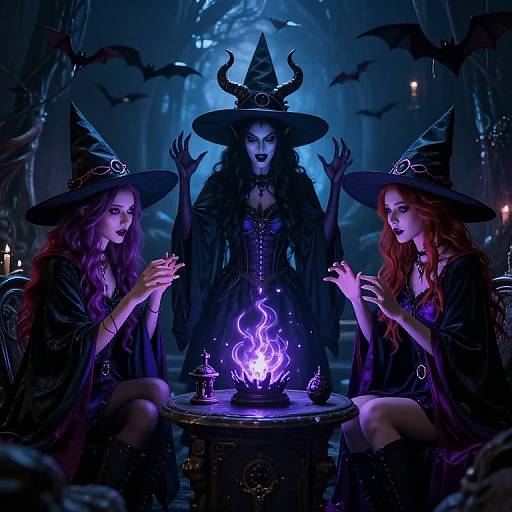 Neon Witches Summoning Demon