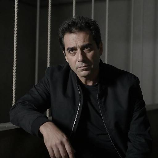 Intense Portrait of a Man in Shadows