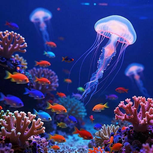 Psychedelic Neon Underwater World