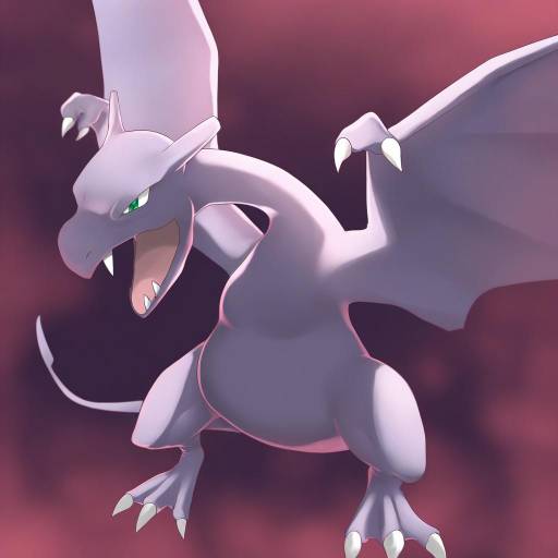 Illustration of Aerodactyl, pokemon in the style of Yappen