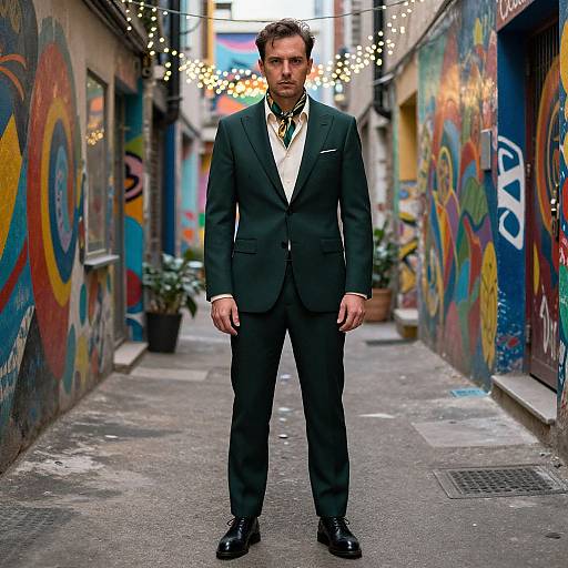Stylish Man in Vibrant Alley