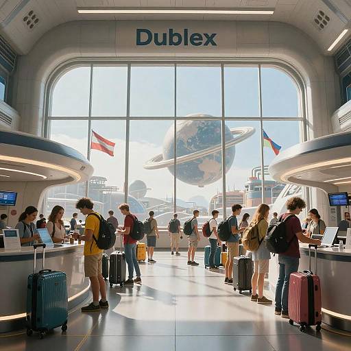 Futuristic Intergalactic Space Station Scene