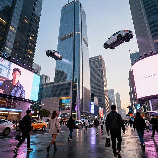 Futuristic Cityscape with Neon Glow