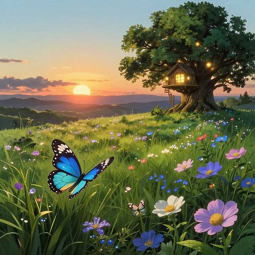 Enchanted Bioluminescent Meadow Vista