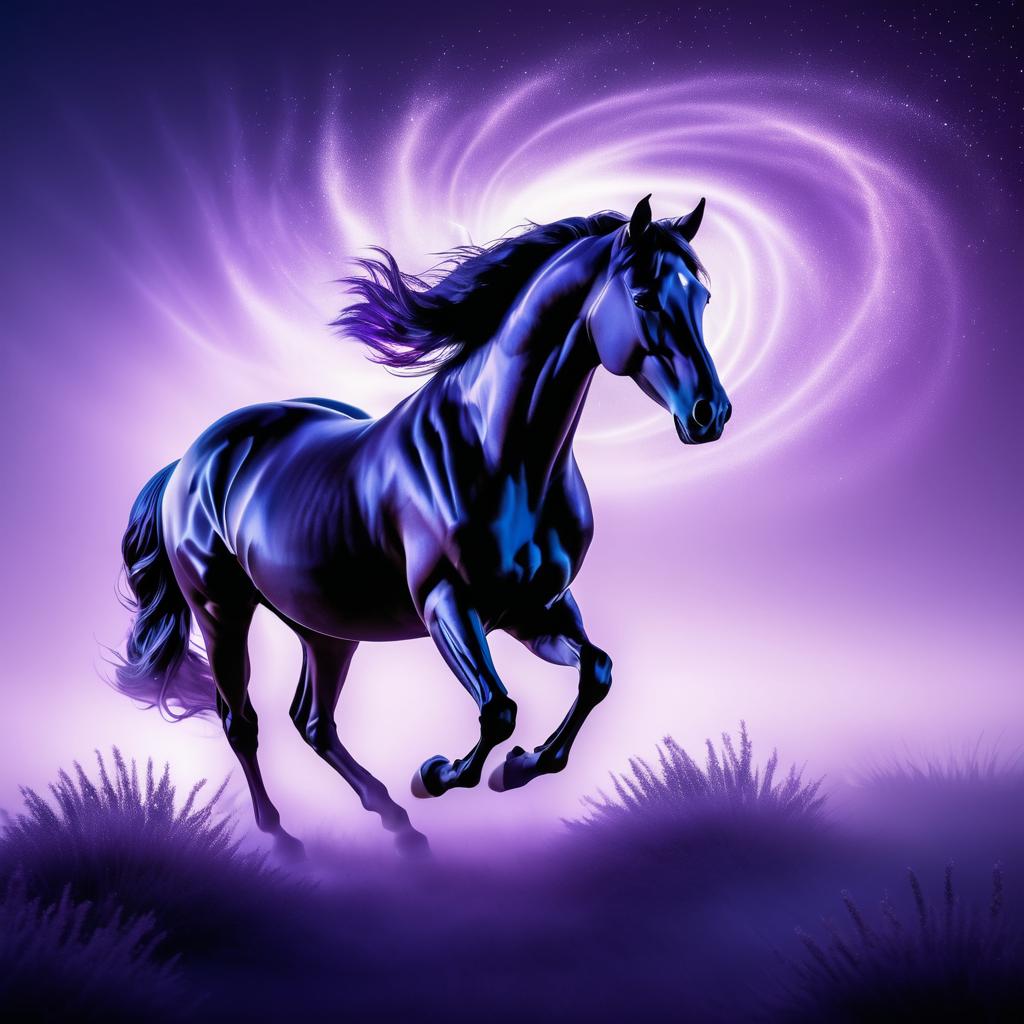 Elegant Horse Silhouette with Luminous Aura