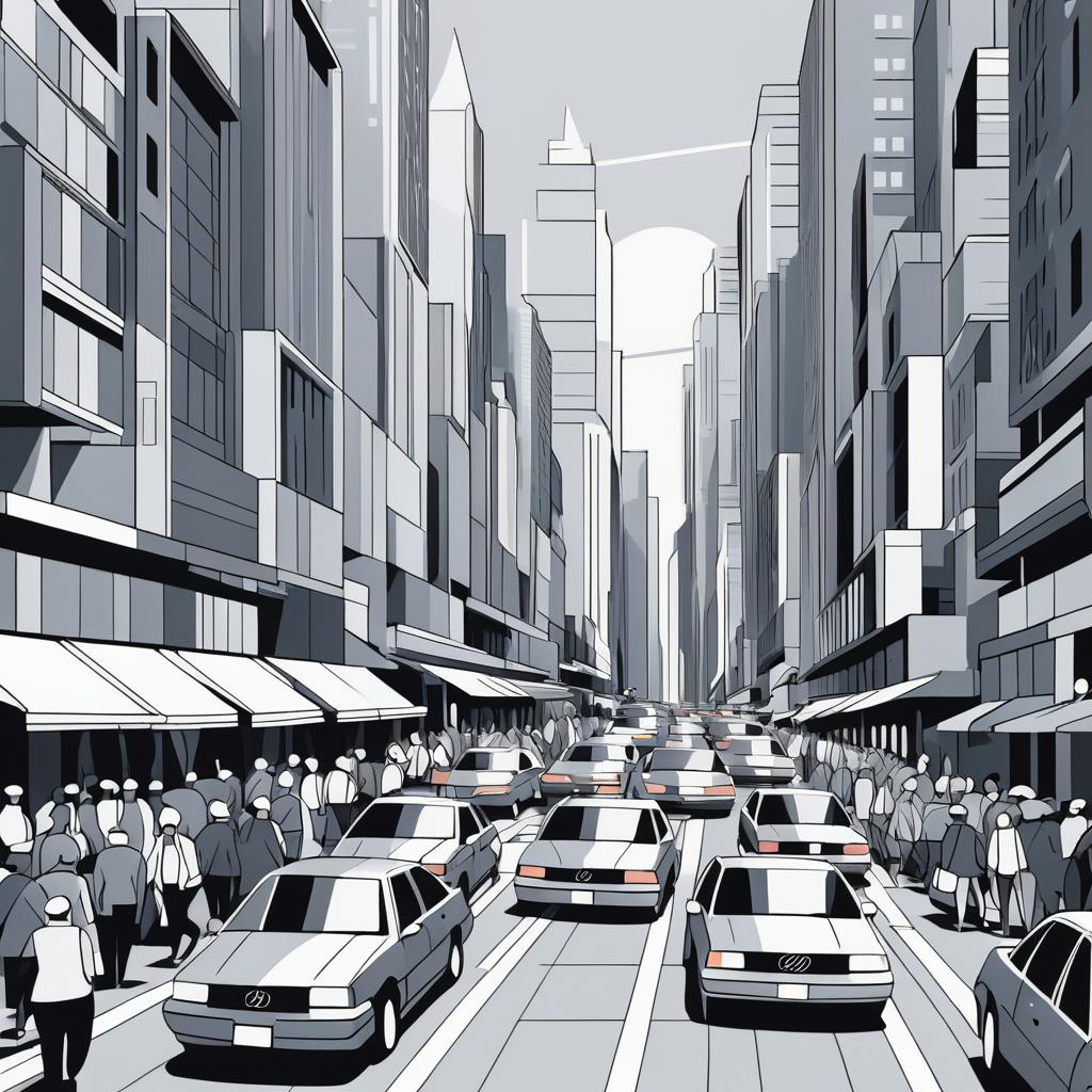 Energetic City Street Illustration Design