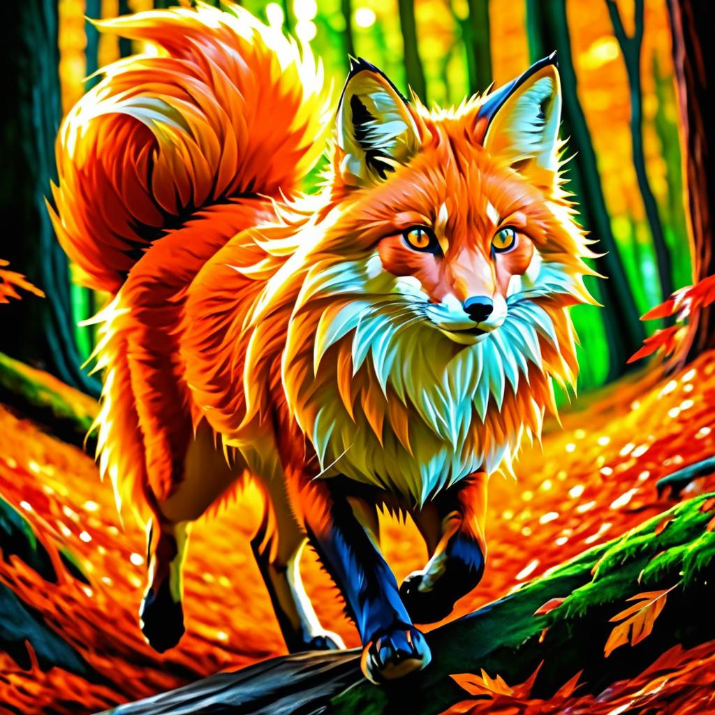 Epic Anime Portrait of a Feral Fox