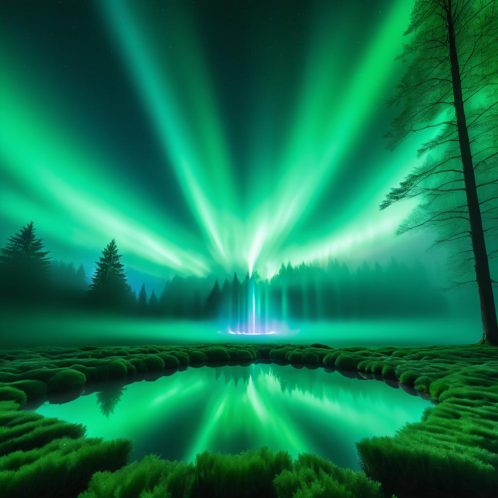 Dreamy Light Painting with Emerald Haze