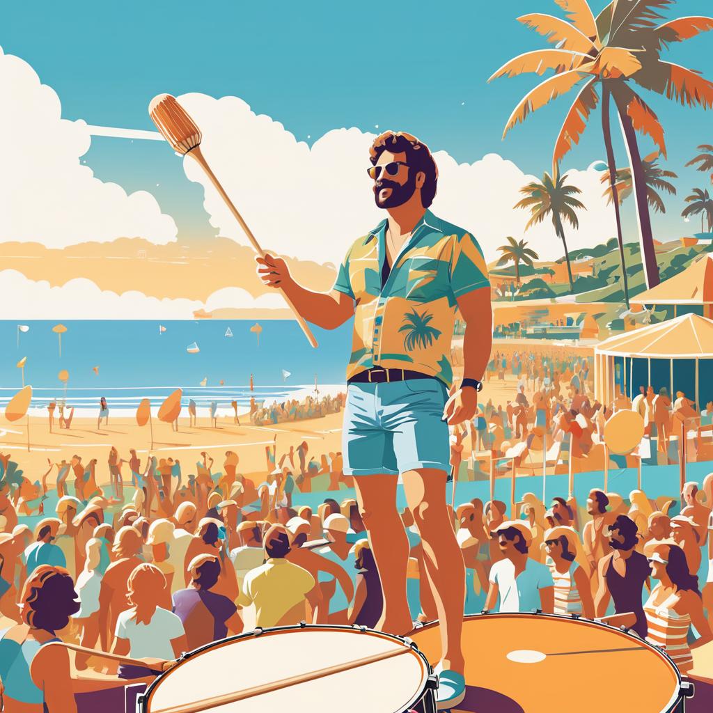 1970s Beach Concert Poster Design