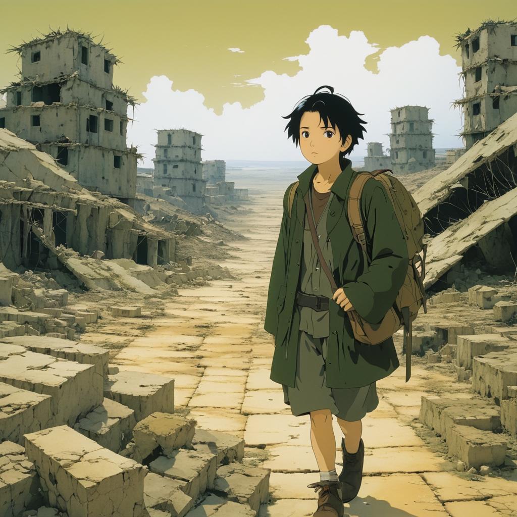 Desolate Journey: A Satoshi Kon Inspired Traveler