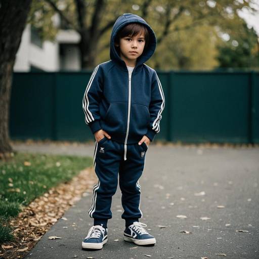 Boy in Blue Hoodie and Sweatpants Outdoors