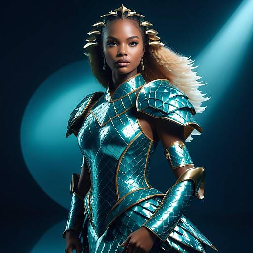 Mermaid Model in Luxury Armor