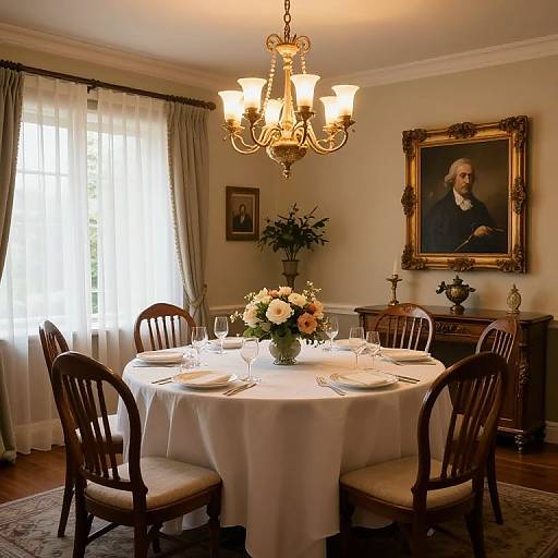 Cozy Warmly Lit Dining Room
