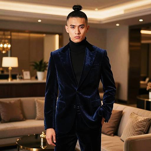 Fashionable Man with Disconnected Top Knot