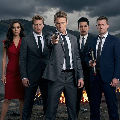 Dramatic Scene with Serious Characters