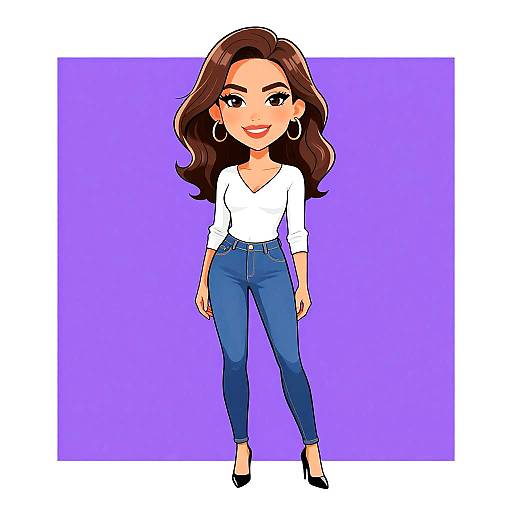 Smiling Woman in Casual Chic Outfit