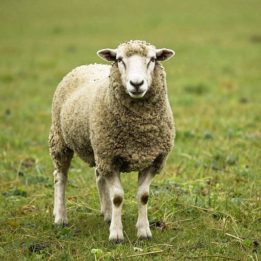 Realistic Olive Green Sheep Stretching