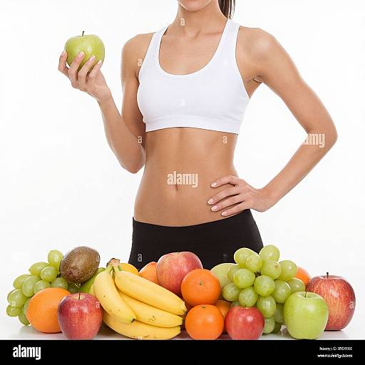 Slim Woman with Fresh Fruits