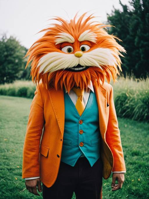 Man in Lorax Costume Outdoors
