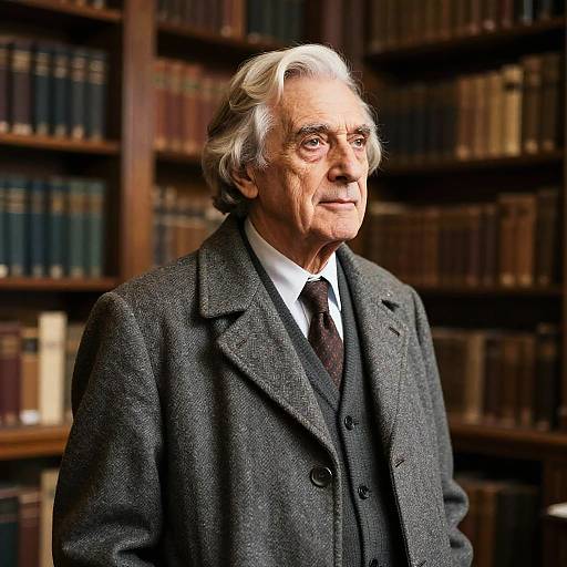 Elderly Man with Classic Bob Hairstyle