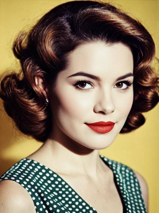 Vintage Elegance: Retro Party Dress Portrait