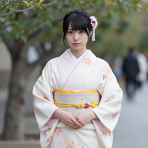 Realistic Female Kimono Outfit
