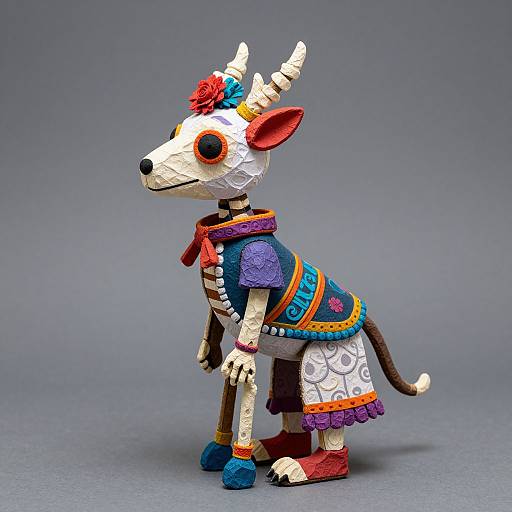 Surreal Mexican Alebrijes Skeleton Art